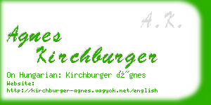 agnes kirchburger business card